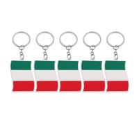 WEKADRIN 5pcs Italian Flag Pvc Keychain Set with Bag Pendant and Creative Car Key Hanging Chain, Italy Charm Keyrings for Party, School Bags, and Festival Accessories