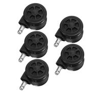 WEKADRIN 5pcs Office Furniture Wheels Chair Caster Wheel for Furniture Replacement Desk Chair Casters Desk Office Castor Stem Kit Swivel Black