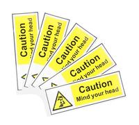 WEKADRIN 5PCS Self-adhesive Watch Your Head Stickers High Visibility Caution Signs Low Ceiling Warning for Stairs Safety