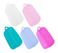 WEKADRIN 5pcs Silicone Toothbrush Covers with Dustproof Protection, Universal Travel Toothbrush Caps Set in White, Pink, Sea Blue, Sky Blue and Rose Red for Home and Outdoor Use