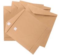 WEKADRIN 5pcs Small Brown Kraft Paper Bags Closure for Shirt Packaging Clothes Bags A4 Document Storage for Small Business and File Organization