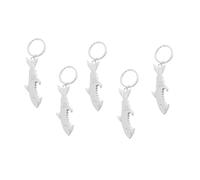 WEKADRIN 5pcs Small Silver Metal Shark Keychains Multifunctional Key Decoration with Bottle Opener for Men Women Stylish Key Holder