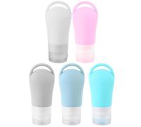 WEKADRIN 5Pcs Travel Toiletries Bottles Refillable Dispenser Containers Leakproof Hanging Design for Men and Women Portable Cosmetic Storage