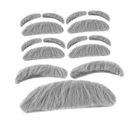 WEKADRIN 5sets Realistic Self-adhesive Fake Beards and Eyebrows for Halloween Cosplay Old Man Costume Accessories for Parties and Theatrical