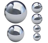 WEKADRIN 6 Pcs Stainless Steel Gazing Globe Balls Mirror Polishing, Reflective Silver Spheres for Lawn Decoration, Smooth Metal Orbs for Outdoor Garden and Patio Use