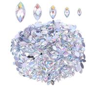 WEKADRIN 600pcs Flatback Gems Horse Eye Shape Acrylic Rhinestones 0.24x0.12x0.08in Easy Application Multipurpose Use for Clothing Accessories Nail Art DIY Crafts