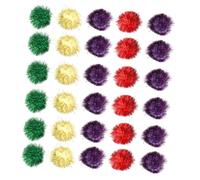 WEKADRIN 60pcs Glitter Cat Balls Pom Pom Tinsel Crinkle Interactive Pet Supplies for and Anxiety Relief