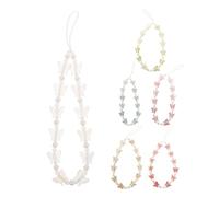 WEKADRIN 6pcs Beaded Phone Strap Charm with Butterfly Pendant Mobile Phone Lanyards for Women Sweet Decorative Beaded Chain for Bag Versatile Cute Mobile Decoration