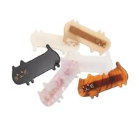 WEKADRIN 6pcs Cartoon Cat Hair Clips for Styling, Acetic Acid Material, Resistant to Deformation, Keep Hairstyle Neat, Assorted Colours, for School and Casual Outings, Cute Animal Shaped