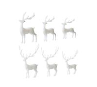 WEKADRIN 6pcs Crystal Epoxy Elk Ornaments DIY Fillers Three Dimensional Micro Landscape Adornments White Random Style for Garden Animal Decorations and Crafts