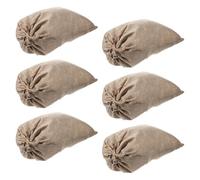 WEKADRIN 6pcs Drawstring Food Pouches Breathable Jute Vegetable Storage Bags for Household Kitchen Organization Reusable Natural Burlap Sacks