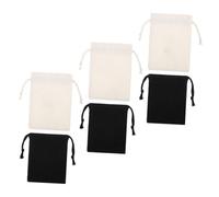 WEKADRIN 6pcs Drawstring Party Favor Bags Cotton Linen Money Storage Pouches for Portable Coin and Candy Holders White Black for Cosplay and Daily Use