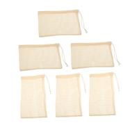 WEKADRIN 6pcs Fruit and Vegetable Mesh Bags Drawstring Made of Cotton Material for Grocery Shopping and Food Storage Reusable Cotton Mesh Bags for Fruits Vegetables