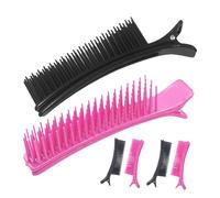 WEKADRIN 6pcs Hair Sectioning Clips for Women Professional Hairdresser Tools for Precise Styling Makeup and Coloring Hairfriendly Non-damaging Section Clips in Black and Pink