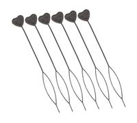 WEKADRIN 6pcs Heart Shaped Hair Braiding Tools Quick Hair Styling Loop Tools Black Plastic Stylish Cute Design for Women Men French Braid