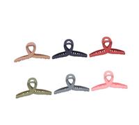 WEKADRIN 6pcs Large Skid Hair Claw Clips for Women Matte Finish Hair Barrettes with Cross Line Design Comfortable Grip for Makeup Bath and Daily Use