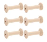 WEKADRIN 6pcs Large Unfinished Wooden Sewing Embroidery Thread Spools, Empty Wood Bobbins for Wire Weaving and Craft, Wooden Ribbon Spool Set for Hand Sewing and Embroidery