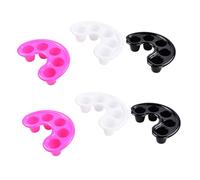 WEKADRIN 6pcs Manicure Bowls Finger Soaking for Nail Dead Skin Removal and False Nail Treatment Black White Rosy Bowls for Cuticle Softening and Acrylic Tip Removal Suitable for Salon and