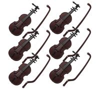 WEKADRIN 6pcs Miniature Violin Ornament Decor for Christmas Tree Dollhouse Display and Musical Decoration