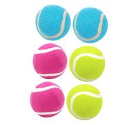 WEKADRIN 6pcs Rubber Dog Balls Chewing for Training and Exercise High Toughness Bite Resistant Interactive Outdoor Throwing Play for Puppies and Adult Dogs Blue Yellow