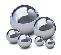 WEKADRIN 6pcs Stainless Steel Gazing Balls Mirror Polished Garden Spheres Set 15cm, 10cm, 8cm 5cm Balls Reflective Outdoor Decoration for Lawn Patio