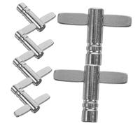 WEKADRIN 6pcs T-shaped Professional Drum Keys Set Silver Alloy Drum Set Adjustment Tools for Snare Bass Compatible with Standard Kits