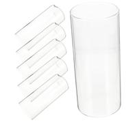 WEKADRIN 6pcs Transparent Glass Cylinder Vases Multi Functional Floating Candle Holders Small Compact Hurricane Vases for Centerpieces Wedding Home Party Decor
