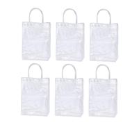 WEKADRIN 6pcs Transparent PVC Tote Bags Multi-use Wrapping and Present Packaging Bags Reusable Clear Handheld for Clothes and Accessories