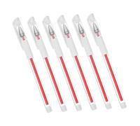 WEKADRIN 6pcs Waterproof Tattoo Position Pens Red Precise Cosmetic Marking Pens for Body Art and Makeup Grooming Suitable for Weddings and Stage Performances