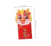 WEKADRIN 6Pcs Year Dragon Red Envelopes Creative Lucky Money Pouches for Chinese Year Festival Party Supplies Prosperity Bags