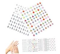 WEKADRIN 7 Sheets Rhinestone Stickers Gem Stickers Clear Glitter Woman Blue Self Metallic Face Gems Stick Glow Stick for Crafting Face Eye Rhinestones