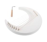 WEKADRIN 7 String Moon Lyre Harp Wooden Lyre with Tuning Wrench Compact Crescent Musical Instrument for Beginners and Music Lovers for Practice Travel and Spaces