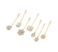WEKADRIN 7pcs Unique Heart Water Drop Flower Shape Turquoise Hair Clips Set Girls Boys and Girls Western Boho Vintage Hair Accessories Bobby Pins