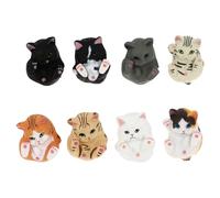 WEKADRIN 8pcs Cat Shape Keyring Pack Lightweight Pvc Material Delicate Style Key Chain Decor for DIY School Bag and Backpack Accessories Convenient to Install and Carry