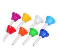 WEKADRIN 8pcs Colorful Hand Bells Set for Tone Musical Percussion Instruments with Wood and Metal Construction Bright Colors for Interactive Music Play and Early Learning Music Lessons