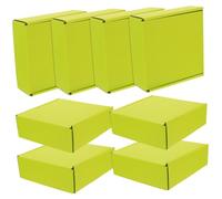 WEKADRIN 8pcs Double-sided Green Corrugated Cardboard Storage Boxes Paper Containers for Shipping Mailing and Online Shopping Packaging