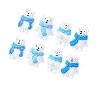 WEKADRIN 8pcs Iceberg Scarf Doll Bear Figurine Tiny Bear Miniature Animals Figurines for Winter Decor Snowy Landscapes