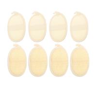 WEKADRIN 8Pcs Natural Exfoliating Loofah Back Scrubber and Cotton-Linen Bath Pads Set, Beige 8×12Cm Loofah Face Cleansing Pads 9×14Cm Linen Shower Scrubbers for Gentle Skin Care and Body