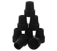 WEKADRIN 8pcs Rubber Walking Cane Tips Anti-Slip Shock Absorbing Replacement Feet Covers for Seniors Walking Stick Crutch Accessories Black Rubber Ends