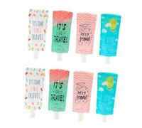 WEKADRIN 8pcs Squeezable Shampoo Bags Travel Lotion Dispensers Emulsion Storage Bags for Toiletries Travel Organiser Airport Security Liquids
