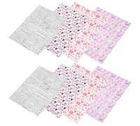 WEKADRIN 8Pcs Valentine’S Day Wrapping Paper Set Heart Print, White Kraft Paper Sheets Featuring Love Envelopes and Multilingual “I Love You” Designs, Romantic Wrap for Weddings and