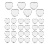 WEKADRIN 90pcs Heart Shaped Mini Travel Containers for Lip Balm Cream Eyeshadow Powder Clear Plastic Refillable Cosmetic Jars for Lotion and Small Jewelry Storage Portable and Hygienic Pots
