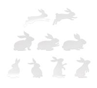 WEKADRIN 9pcs Acrylic Rabbit Bunny Decorative Sticker Creative Silver Mirror Easter Wall Decal with Decorative Effects Not Easy to Fall for Festival Decorating