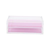 WEKADRIN Acrylic Eyelash Storage Box Transparent Lash Holder for False Lashes Protective Female Eyelash Case with Crystal Design Pink Organizer for Makeup Lovers