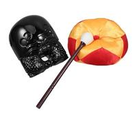 WEKADRIN Acrylic Temple Block with Cushion and Mallet for Buddhist Chanting Meditation Lightweight Wooden Fish for Sutra Reciting and Relaxation in Buddhist Halls