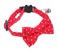 WEKADRIN Adjustable Dog Bow Tie Collar with Bell Handmade Red Pet Accessory for Dogs and Cats Lightweight Holiday Fashion Collar Comfortable and Anti-lost Design
