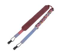 WEKADRIN Adjustable Double j Hook Ukulele Strap Blue Pu Leather No Drill Shoulder Belt for Adult Ukulele Players Ethnic Style, Comfortable Crossbody Design Random Color