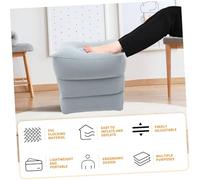 WEKADRIN Adjustable Inflatable Airplane Footrest with Dual Air Chambers for Leg Elevation Travel Bed for Flights and Office Use Includes Pump and Storage Bag Lightweight Grey Random Color