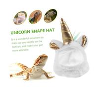 WEKADRIN Adjustable Plush Unicorn Hat for Small Reptiles Bright Lizard Costume Accessory for Christmas Birthday Party Festive Pet Headwear for Crawling Animals Random Color