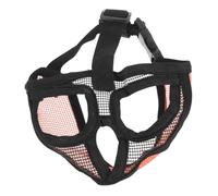 WEKADRIN Adjustable Short Snout Dog Muzzle Breathable Mesh Pet Mouth Mask for Biting Chewing Barking Control with Secure Neck Strap and Tongue Extension Design